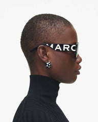 The Bold Logo Square Sunglasses Black/White - Marc Jacobs