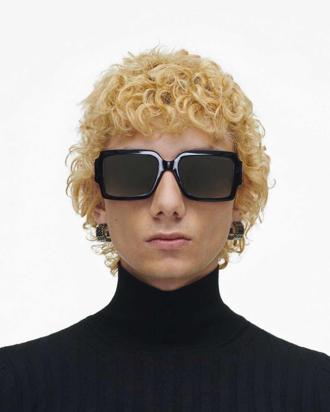 The Bold Logo Square Sunglasses Black/White - Marc Jacobs