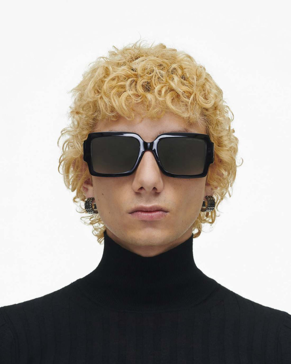 The Bold Logo Square Sunglasses Black/White - Marc Jacobs