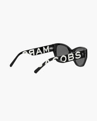 The Bold Logo Square Cat Eye Sunglasses Black/White - Marc Jacobs