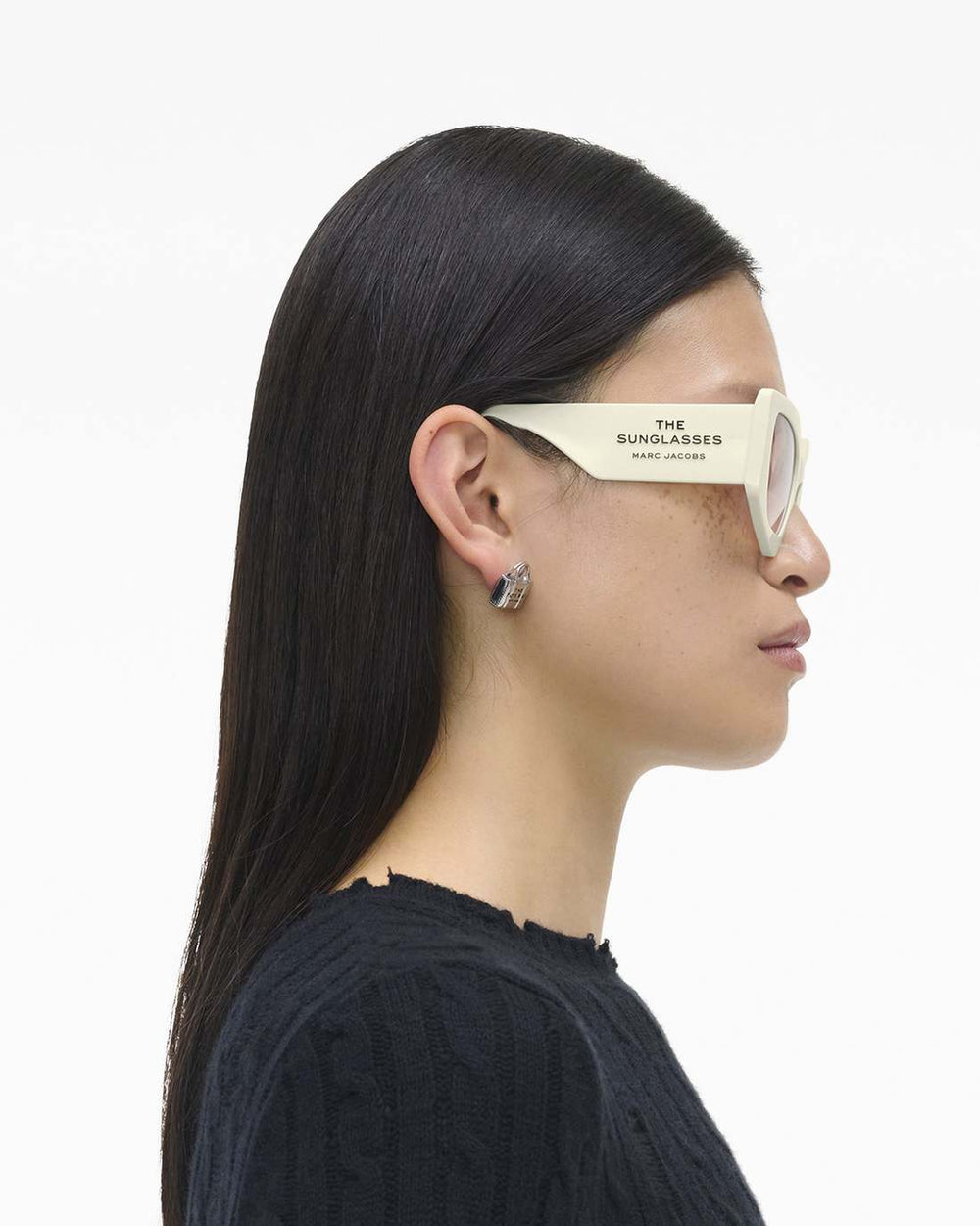The Square Cat Eye Sunglasses Ivory - Marc Jacobs