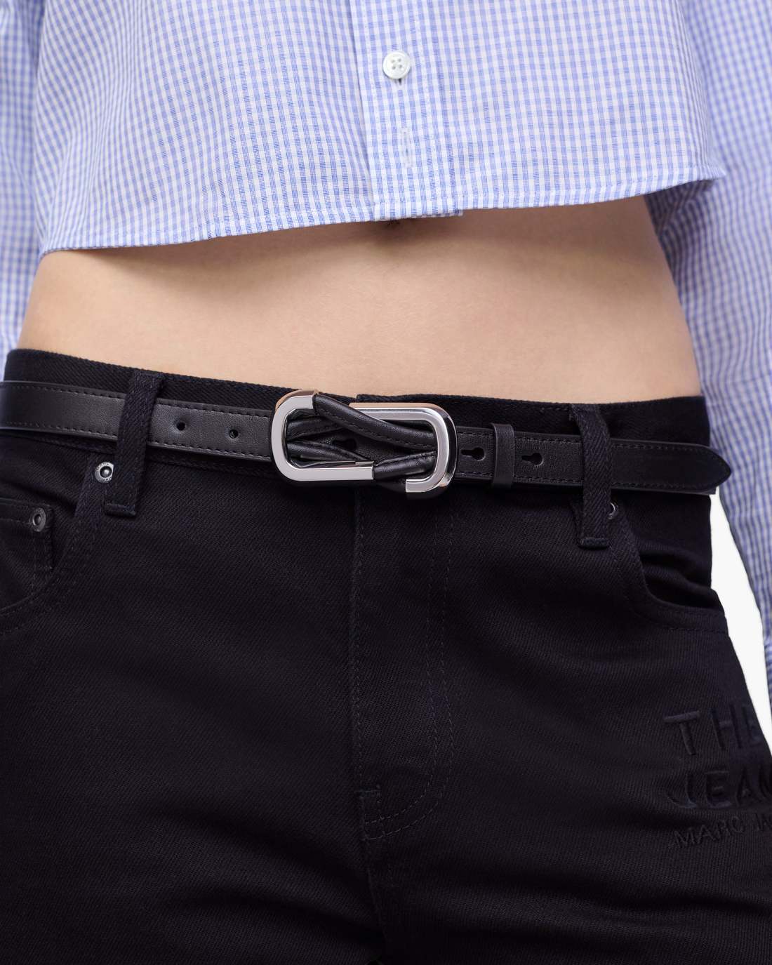 The Dual Belt Black/Silver - Marc Jacobs