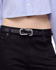 The Dual Belt Black/Silver - Marc Jacobs