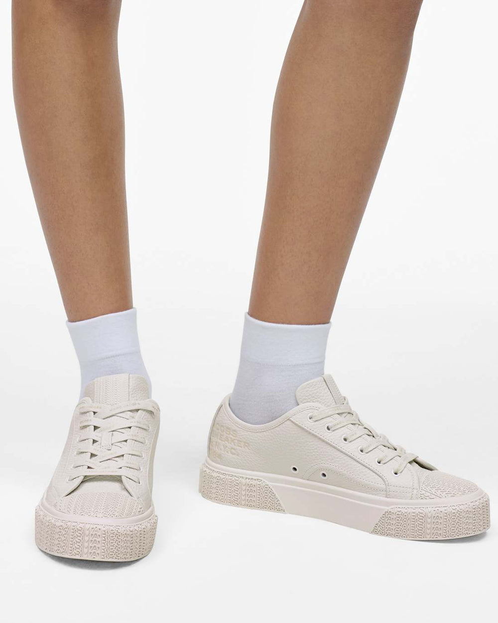The Leather Sneaker Cotton White - Marc Jacobs