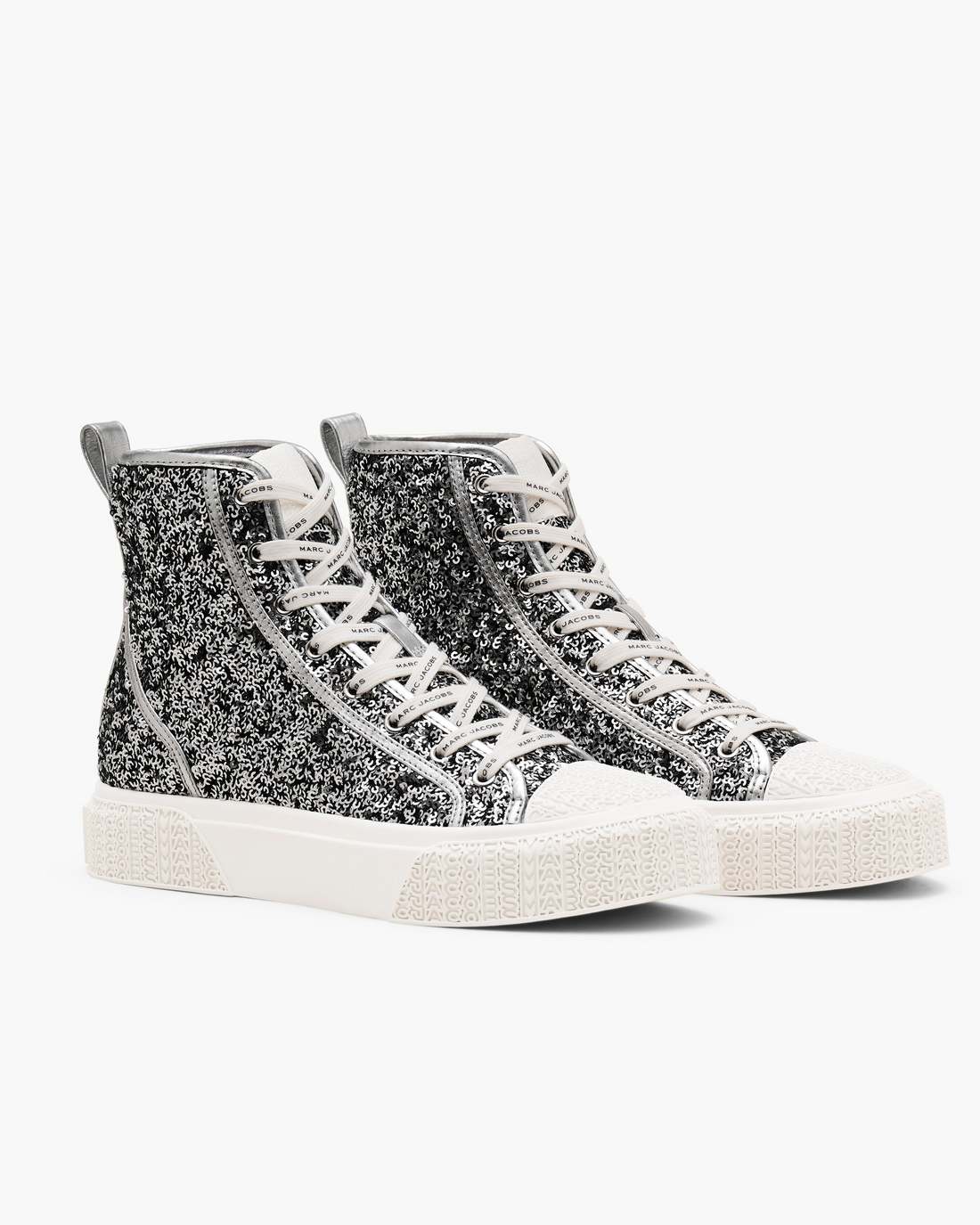 The Sequin High Top Sneaker Silver - Marc Jacobs