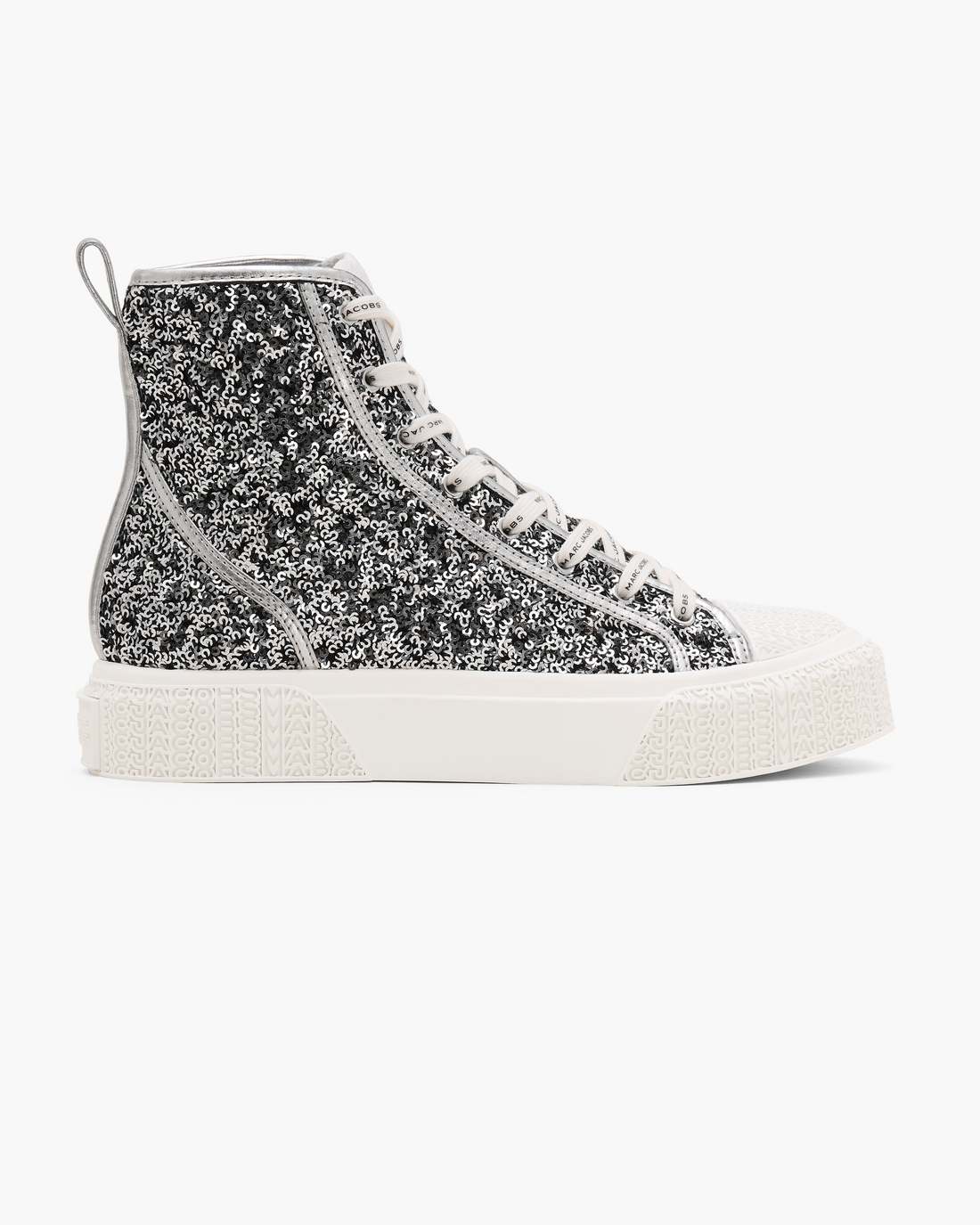 The Sequin High Top Sneaker Silver - Marc Jacobs