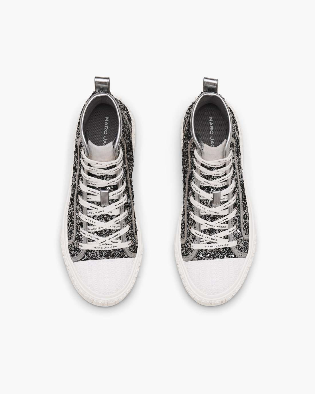 The Sequin High Top Sneaker Silver - Marc Jacobs