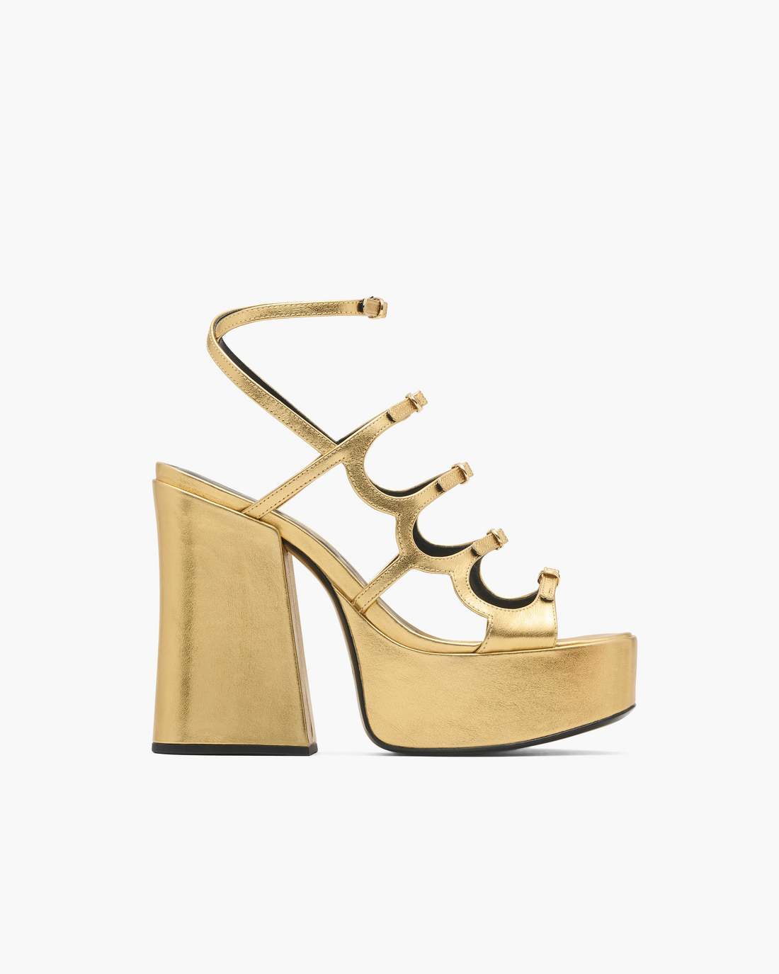 The Metallic Leather Kiki Platform Sandal Gold - Marc Jacobs