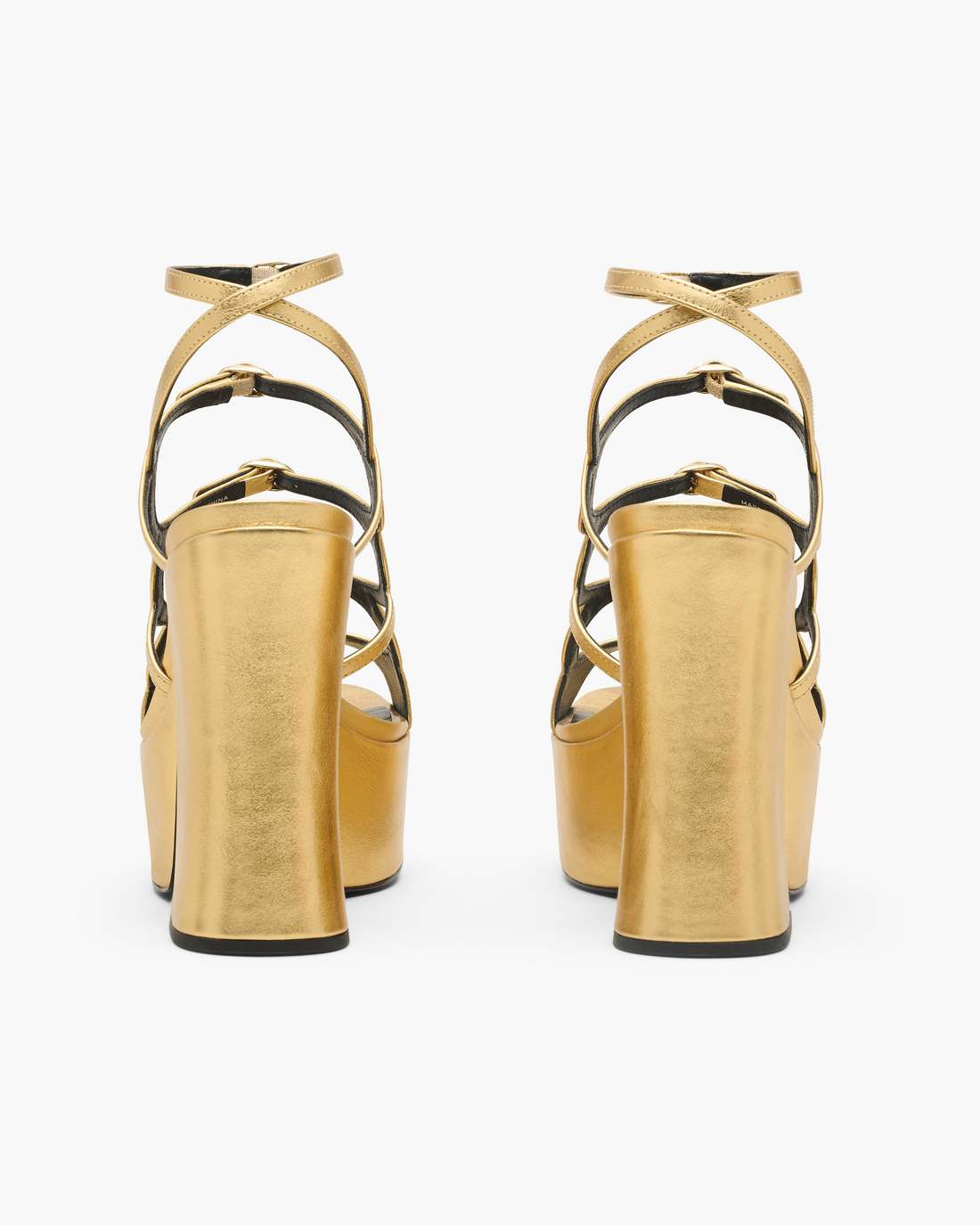 The Metallic Leather Kiki Platform Sandal Gold - Marc Jacobs