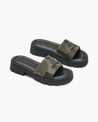 The Camo Jacquard Lug Sole Slide Camo Multi - Marc Jacobs