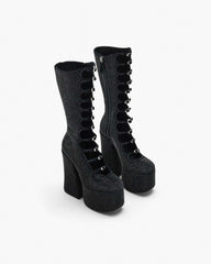 The Rhinestone Kiki Knee-High Boot Black/Black - Marc Jacobs
