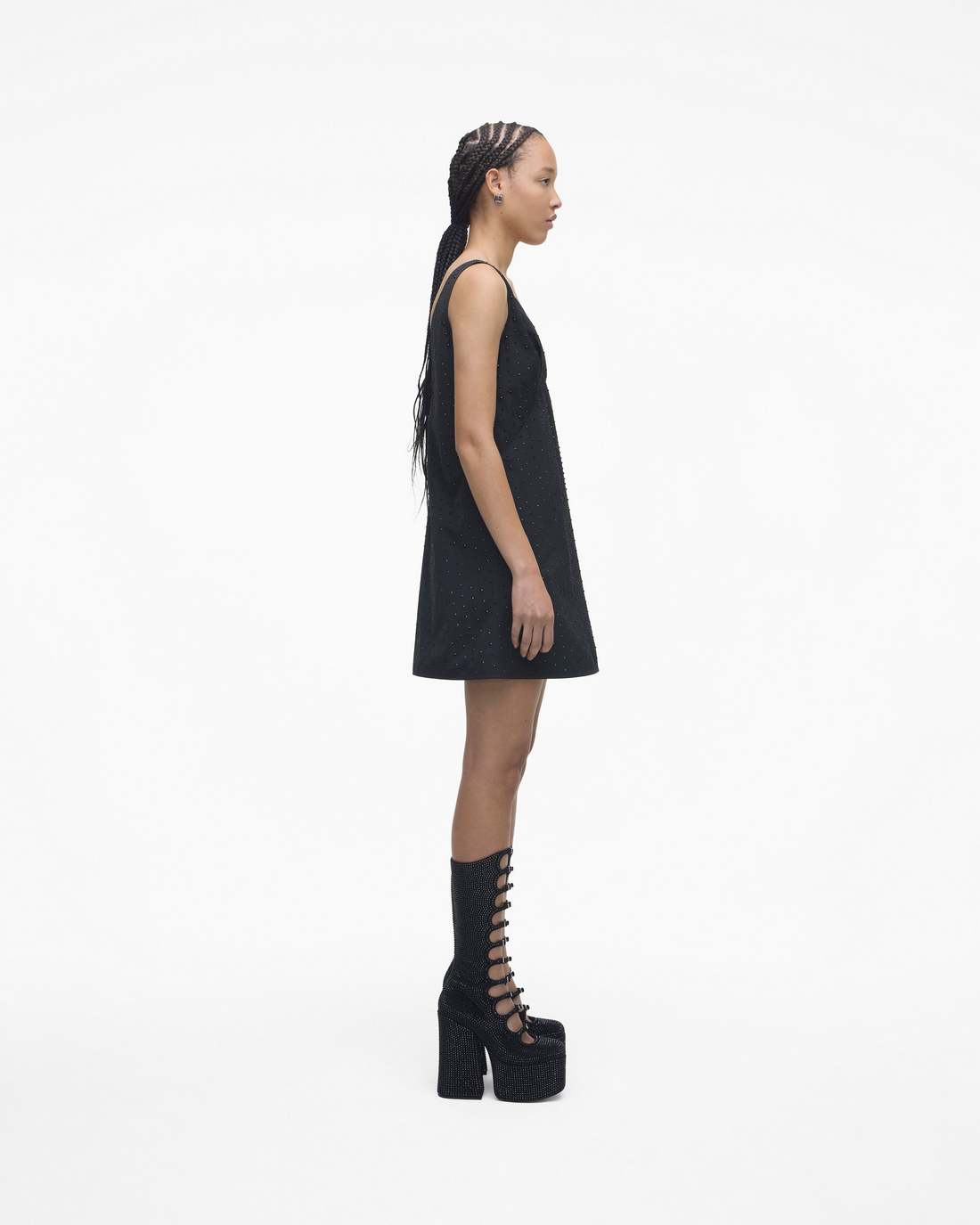 The Rhinestone Kiki Knee-High Boot Black/Black - Marc Jacobs