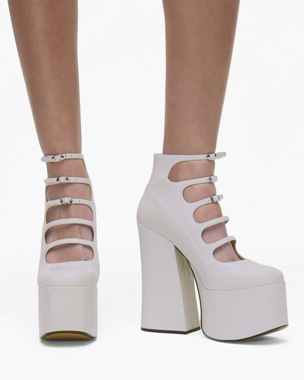 The Patent Leather Kiki Ankle Boot White - Marc Jacobs