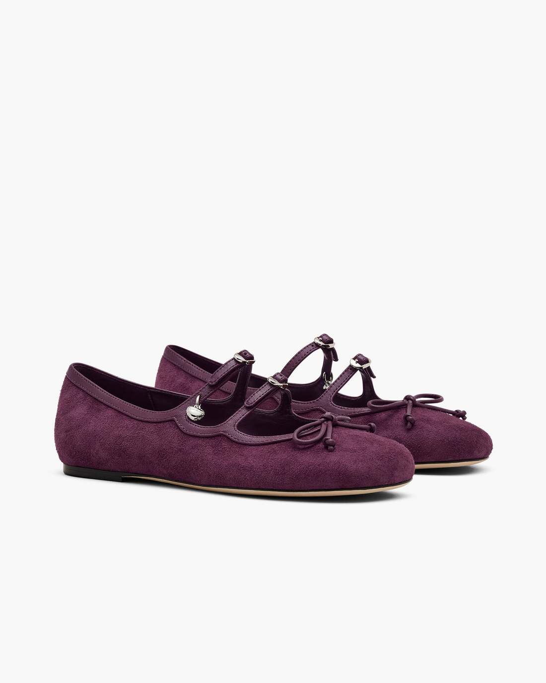 The Suede Kiki Ballerina Dark Plum - Marc Jacobs