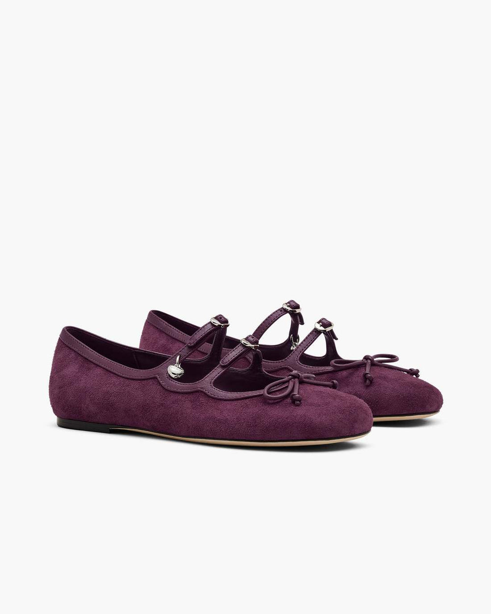 The Suede Kiki Ballerina Dark Plum - Marc Jacobs