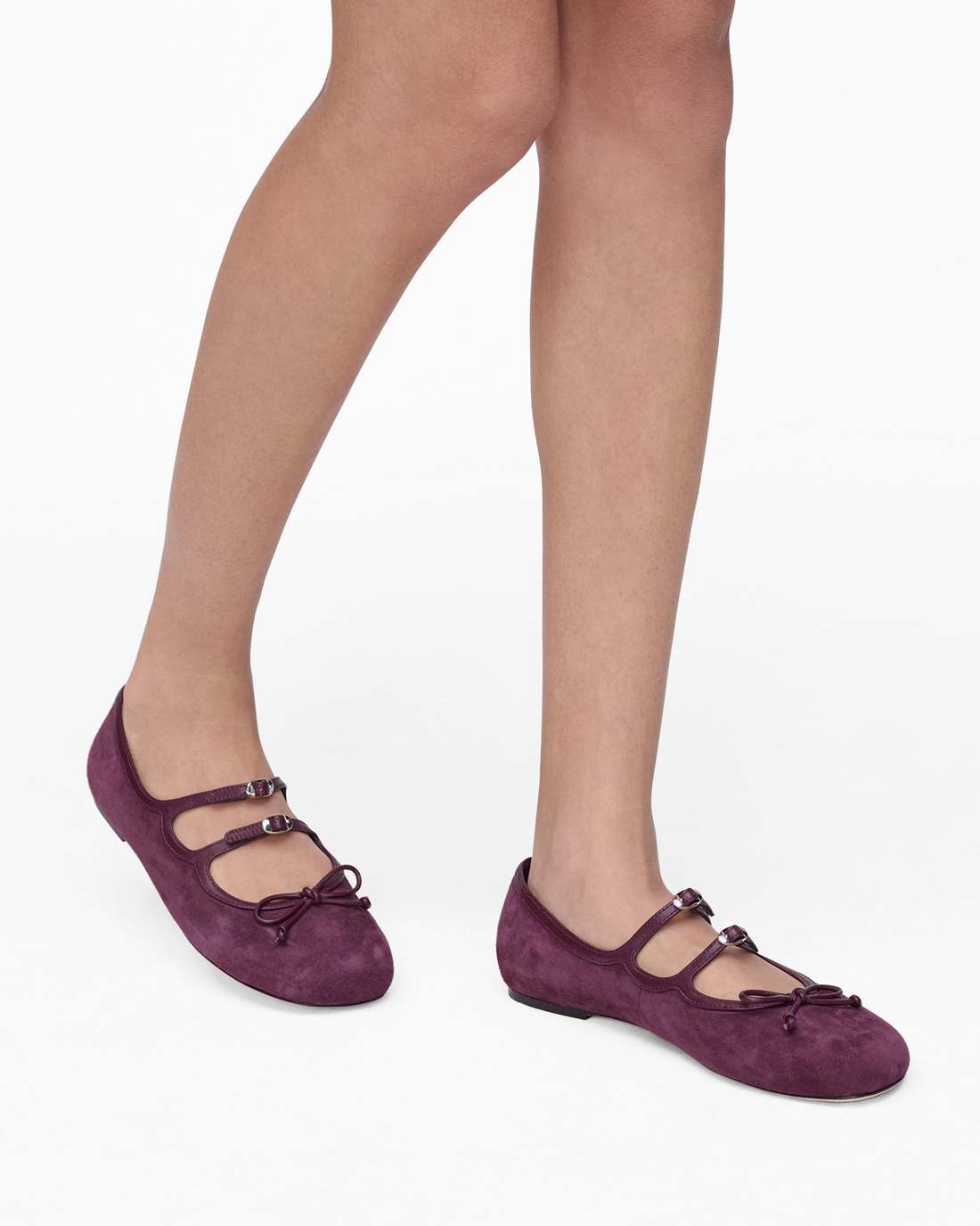 The Suede Kiki Ballerina Dark Plum - Marc Jacobs