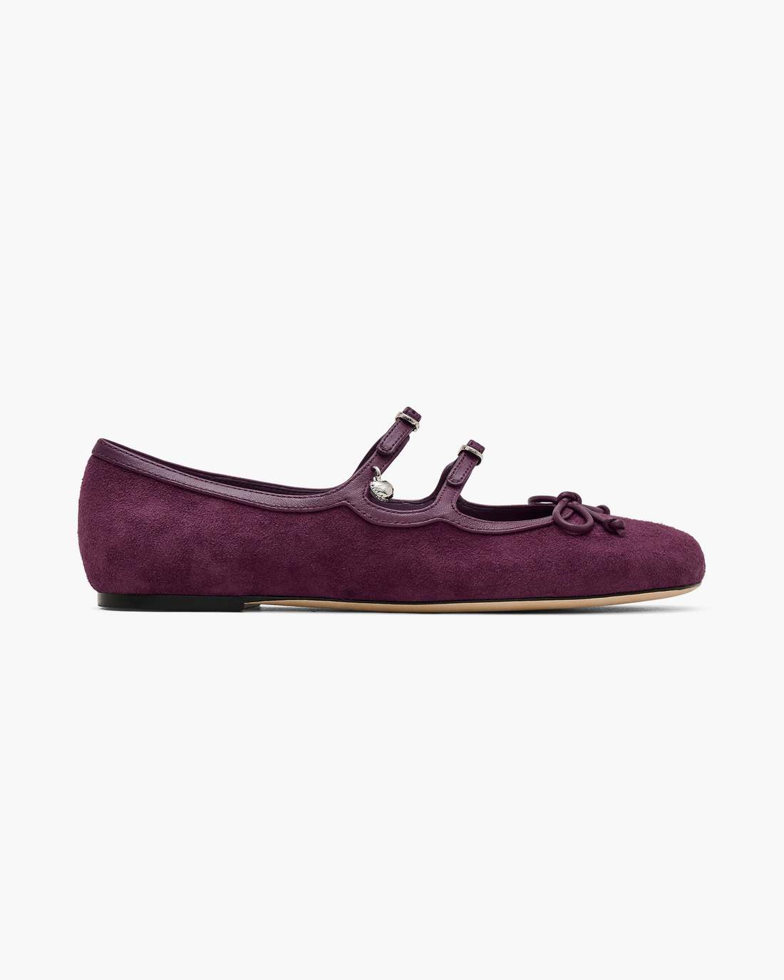 The Suede Kiki Ballerina Dark Plum - Marc Jacobs