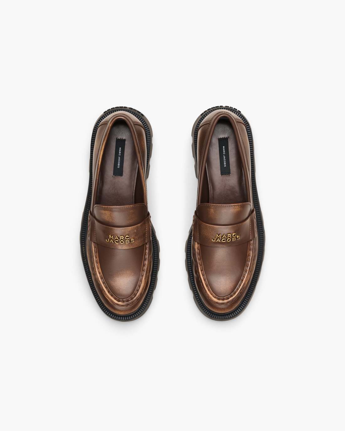 The Distressed Leather Frankie Loafer Ebony - Marc Jacobs