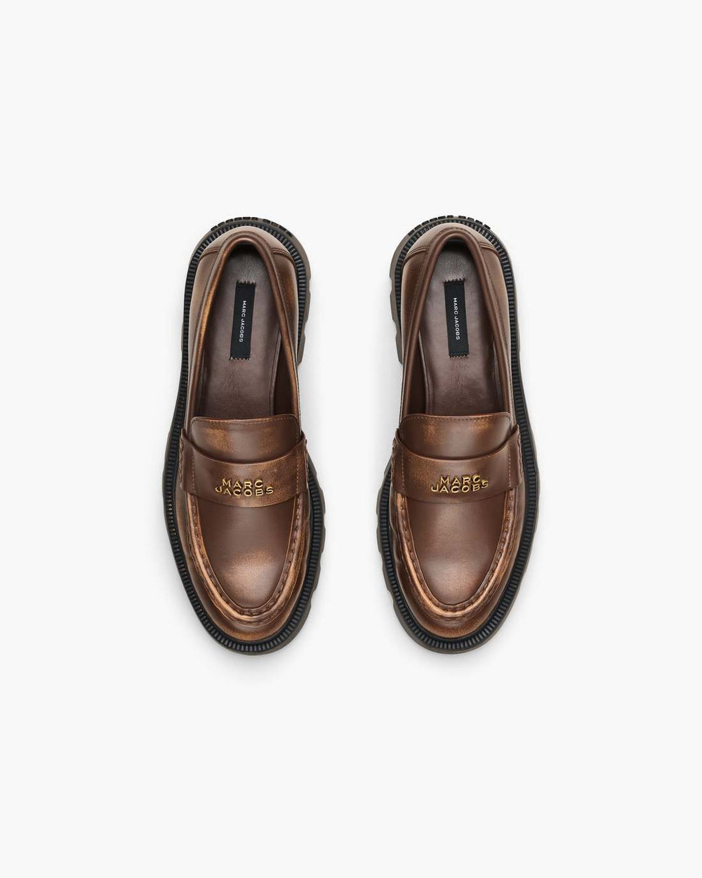 The Distressed Leather Frankie Loafer Ebony - Marc Jacobs