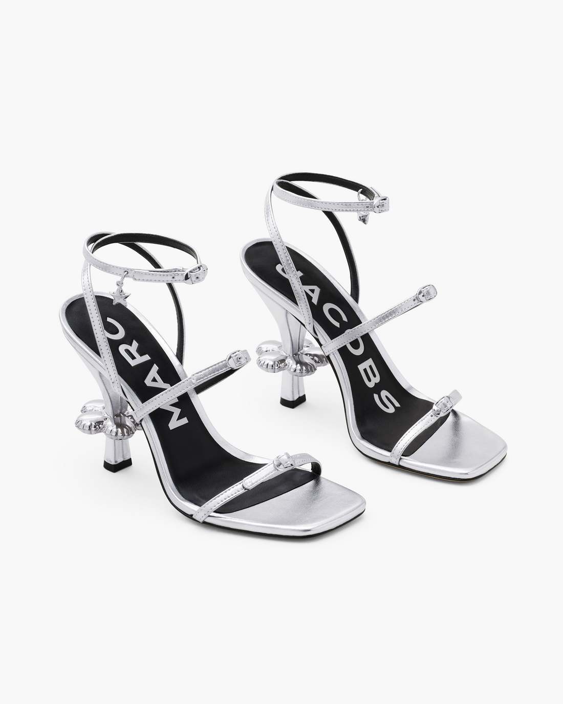 The Metallic Leather Daisy Heel Silver - Marc Jacobs