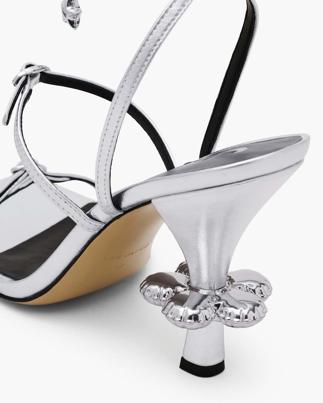 The Metallic Leather Daisy Heel Silver - Marc Jacobs