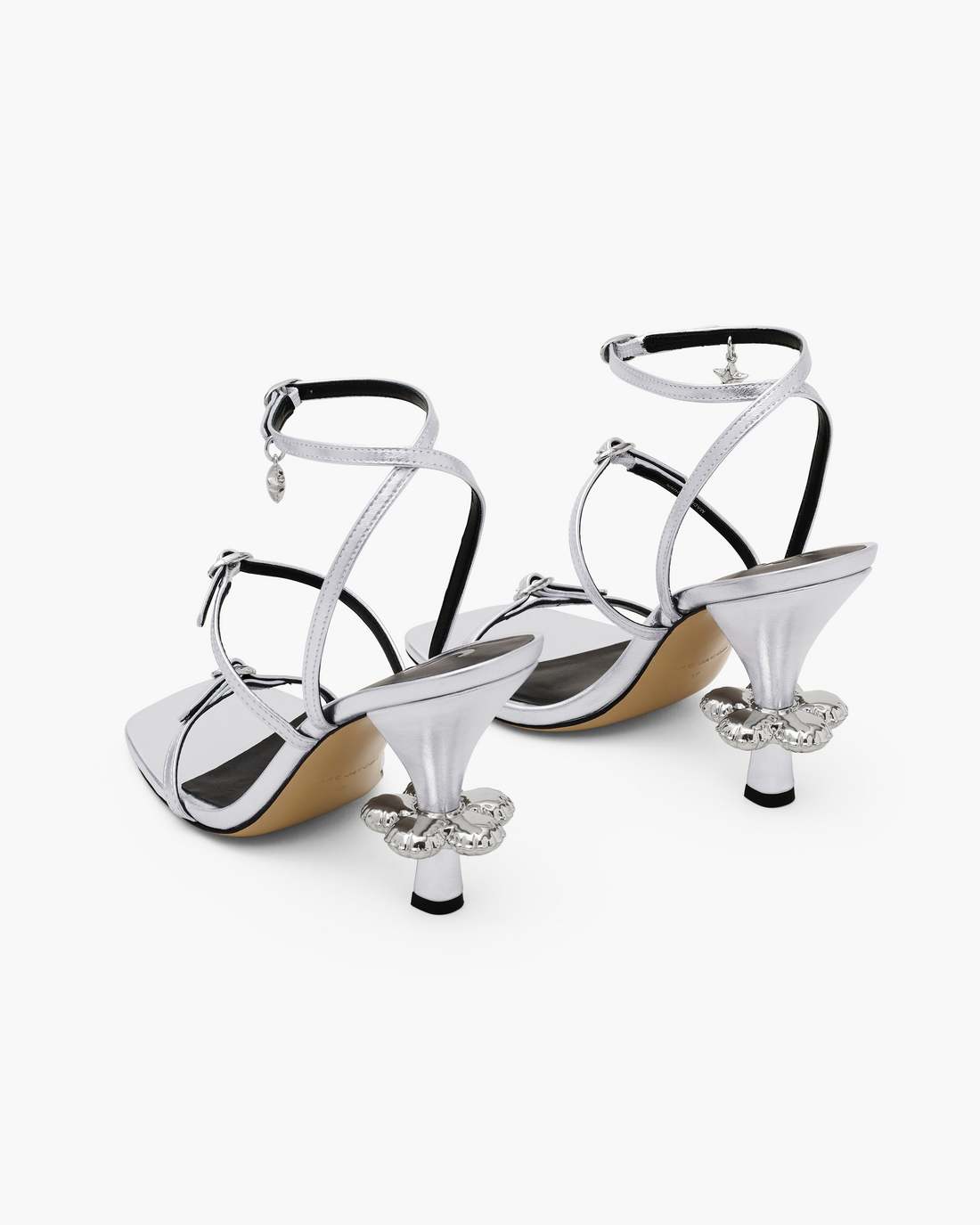 The Metallic Leather Daisy Heel Silver - Marc Jacobs