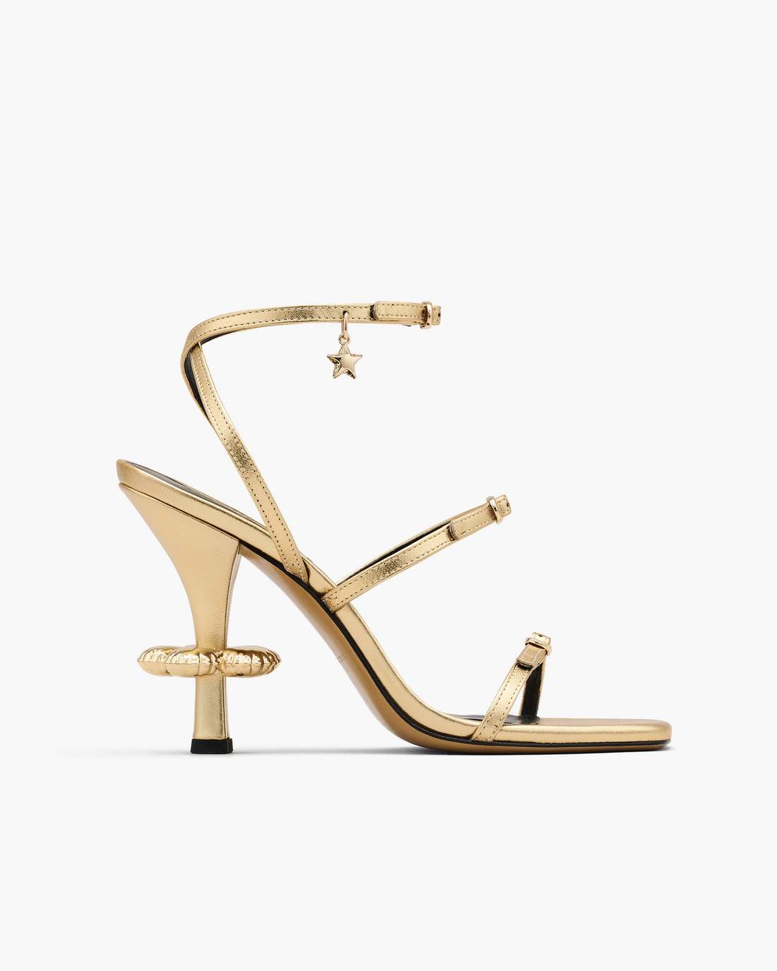 The Metallic Leather Daisy Heel Gold - Marc Jacobs