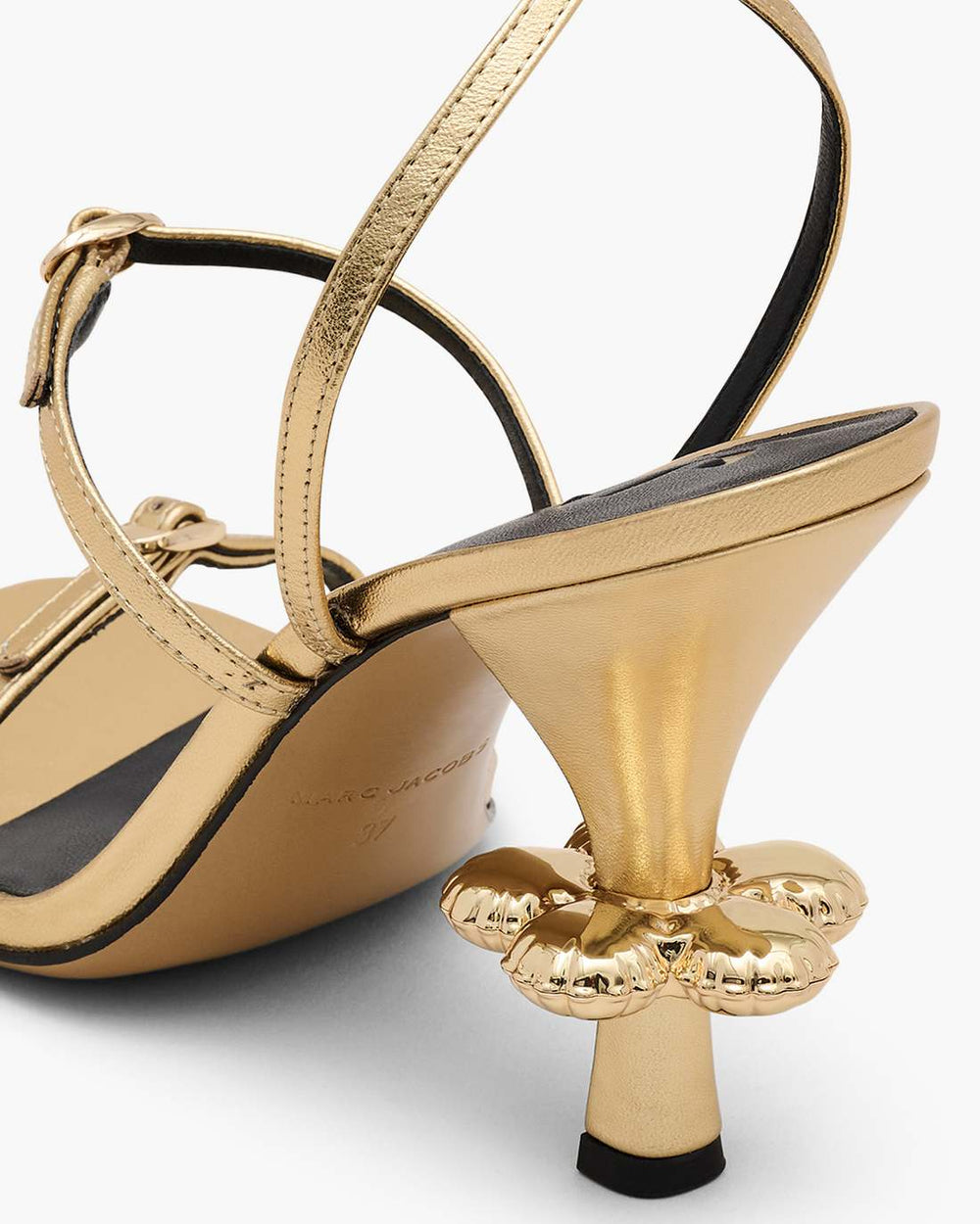 The Metallic Leather Daisy Heel Gold - Marc Jacobs