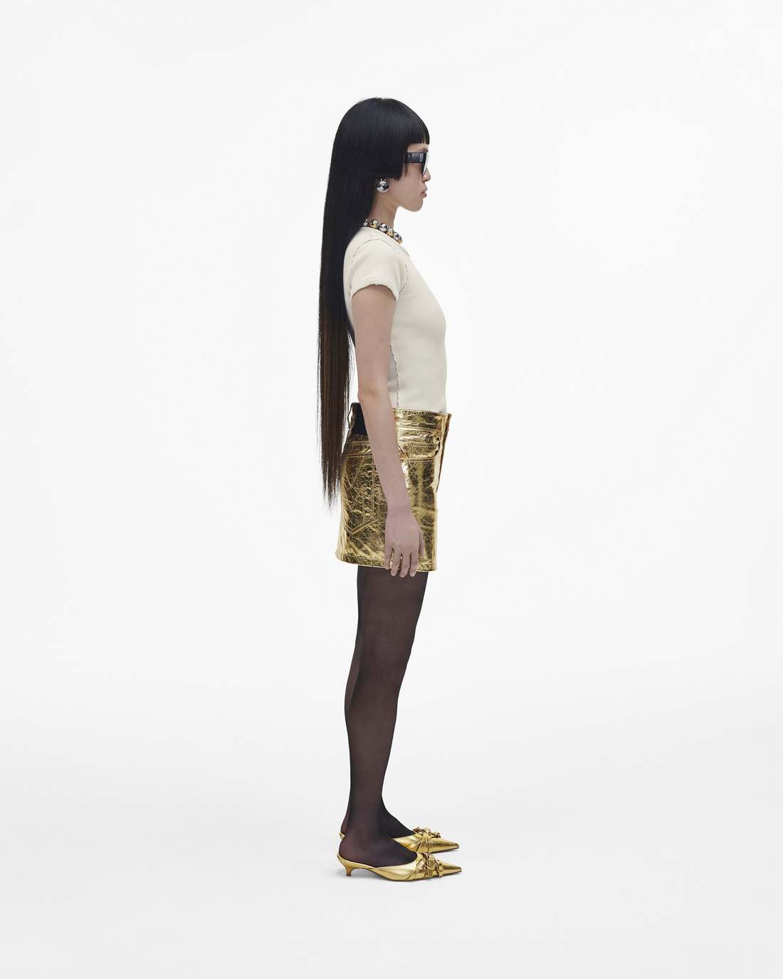 The Emma Kitten Heel Shiny Gold - Marc Jacobs
