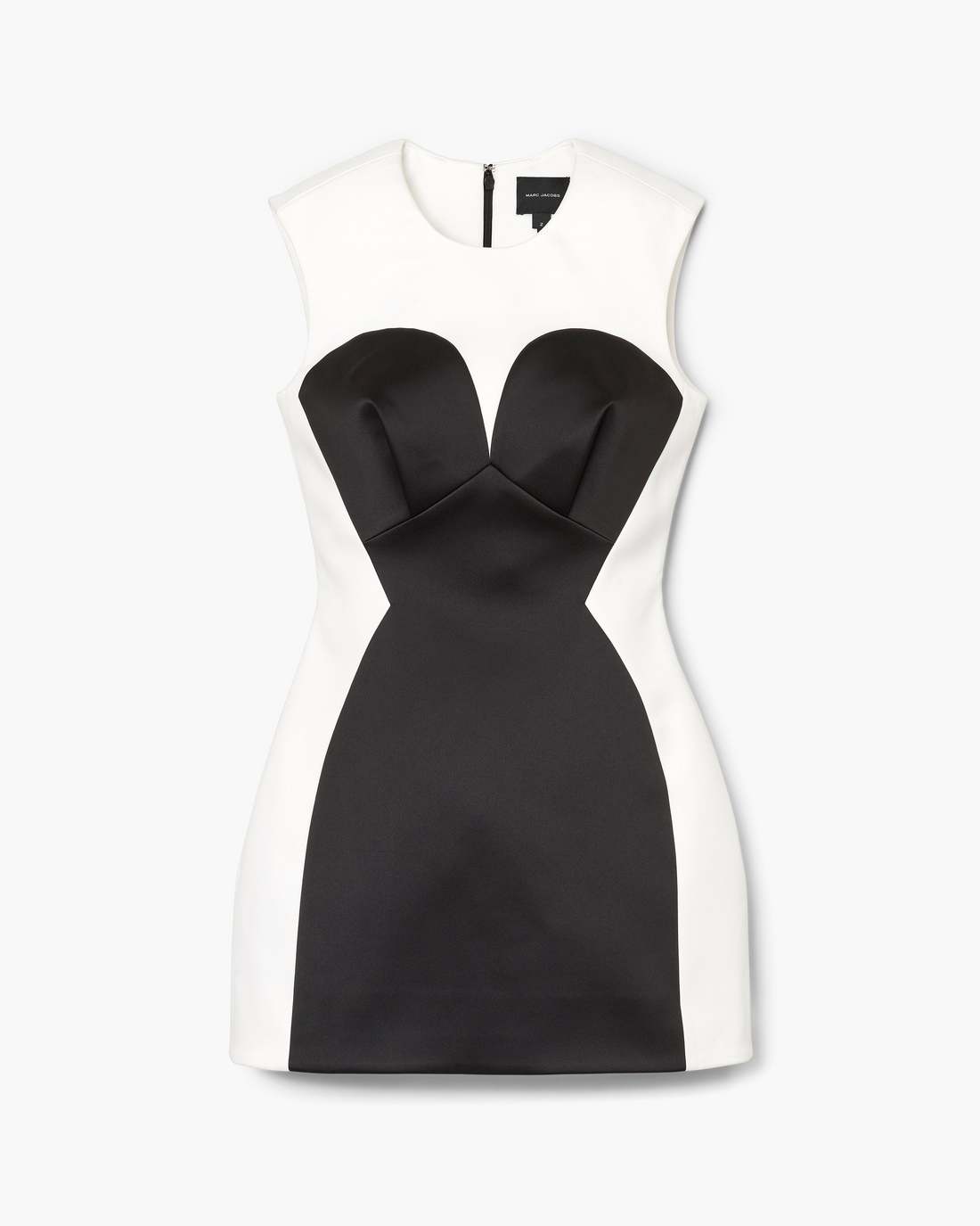 Seamed Up Satin Dress Black/White - Marc Jacobs