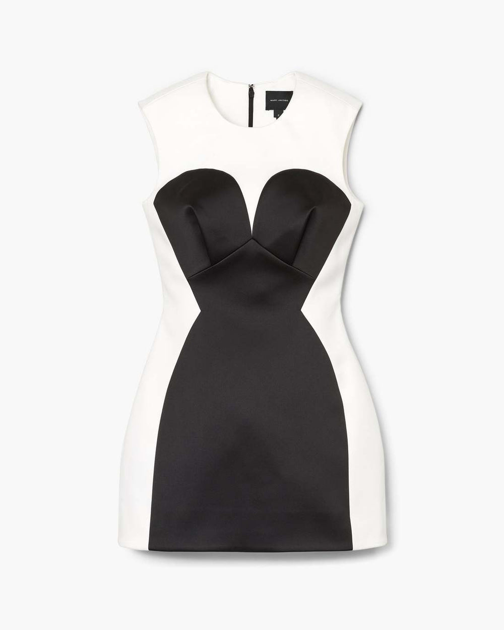 Seamed Up Satin Dress Black/White - Marc Jacobs