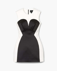 Seamed Up Satin Dress Black/White - Marc Jacobs