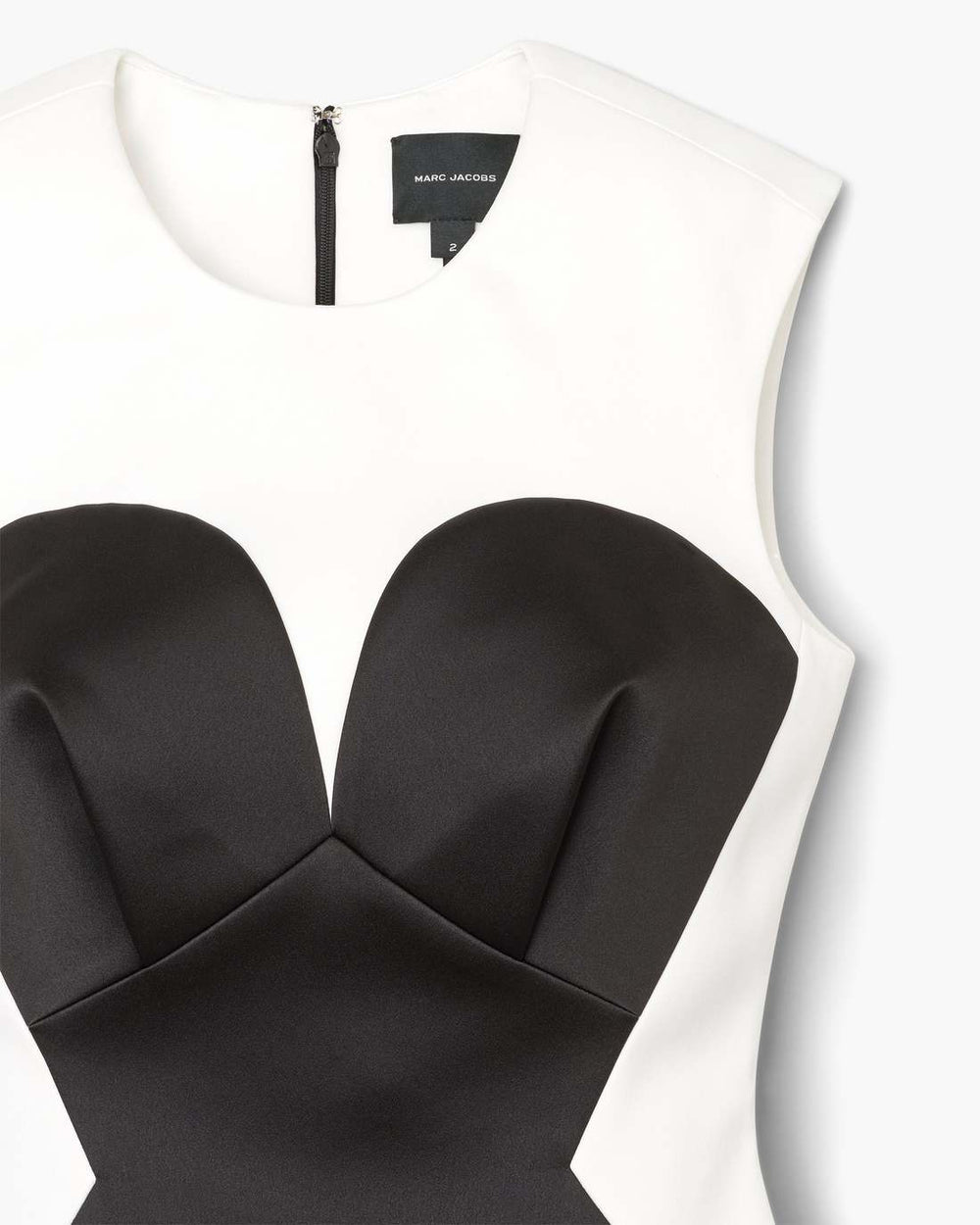 Seamed Up Satin Dress Black/White - Marc Jacobs