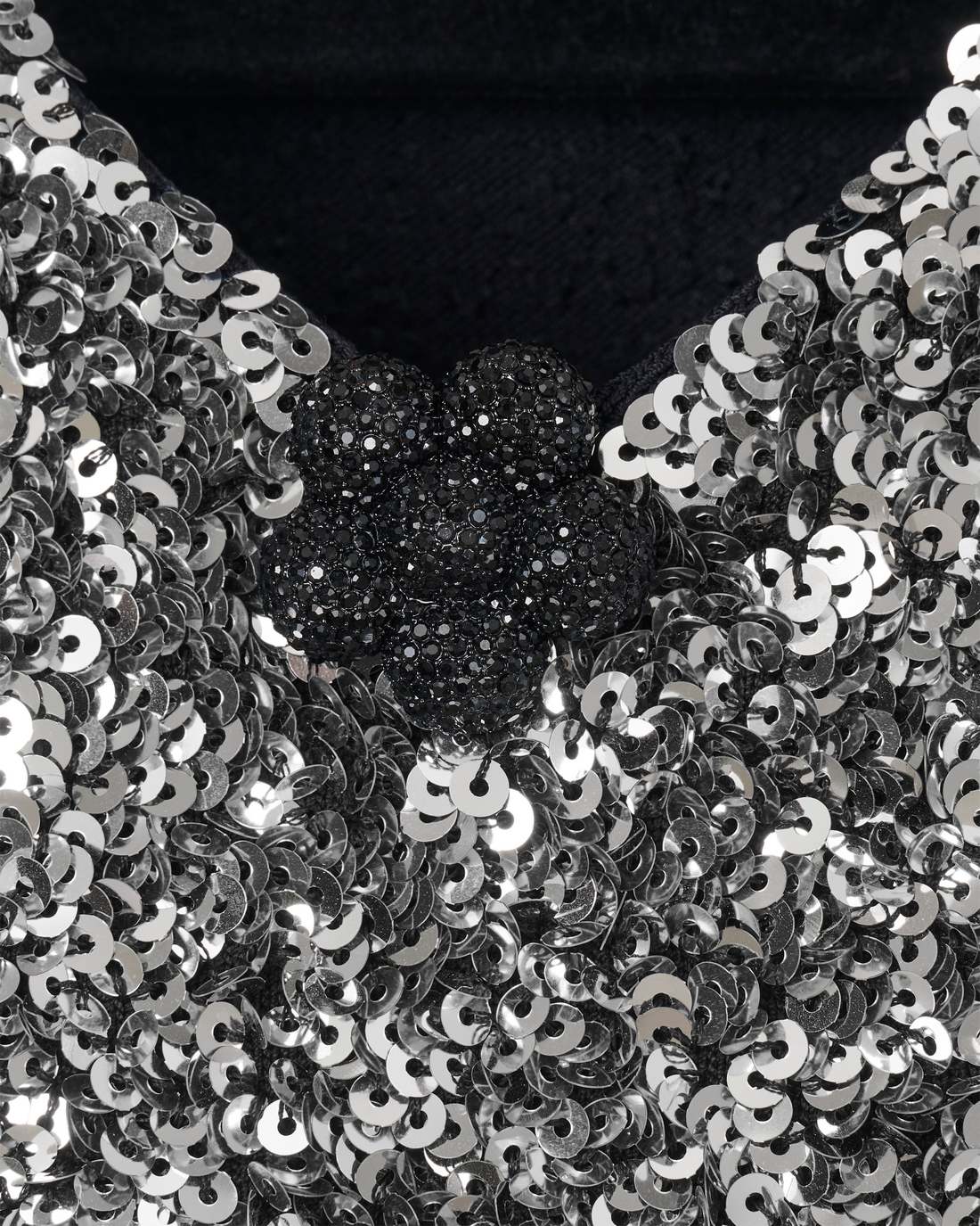 Sequin V-Neck Knit Dress Silver - Marc Jacobs