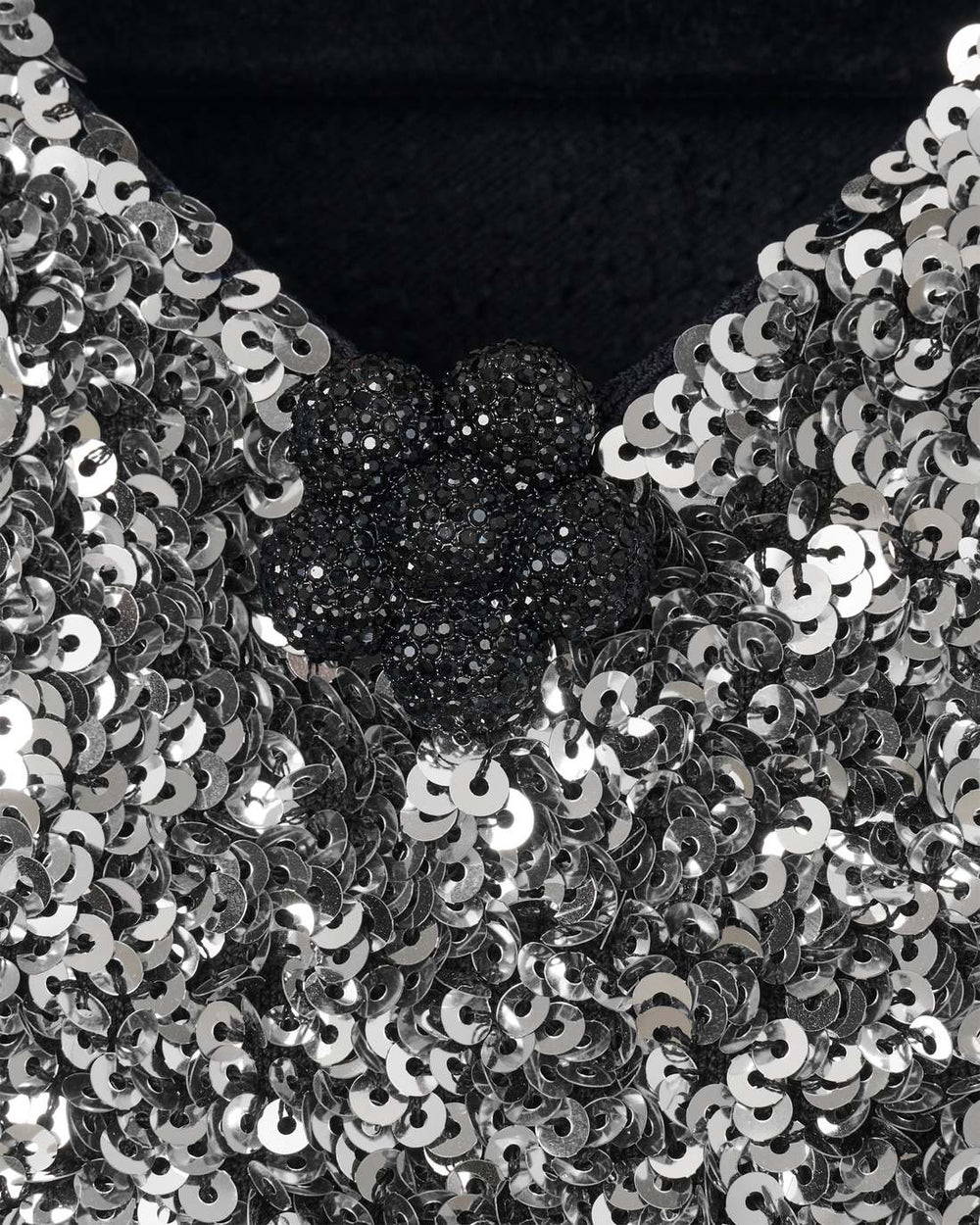 Sequin V-Neck Knit Dress Silver - Marc Jacobs