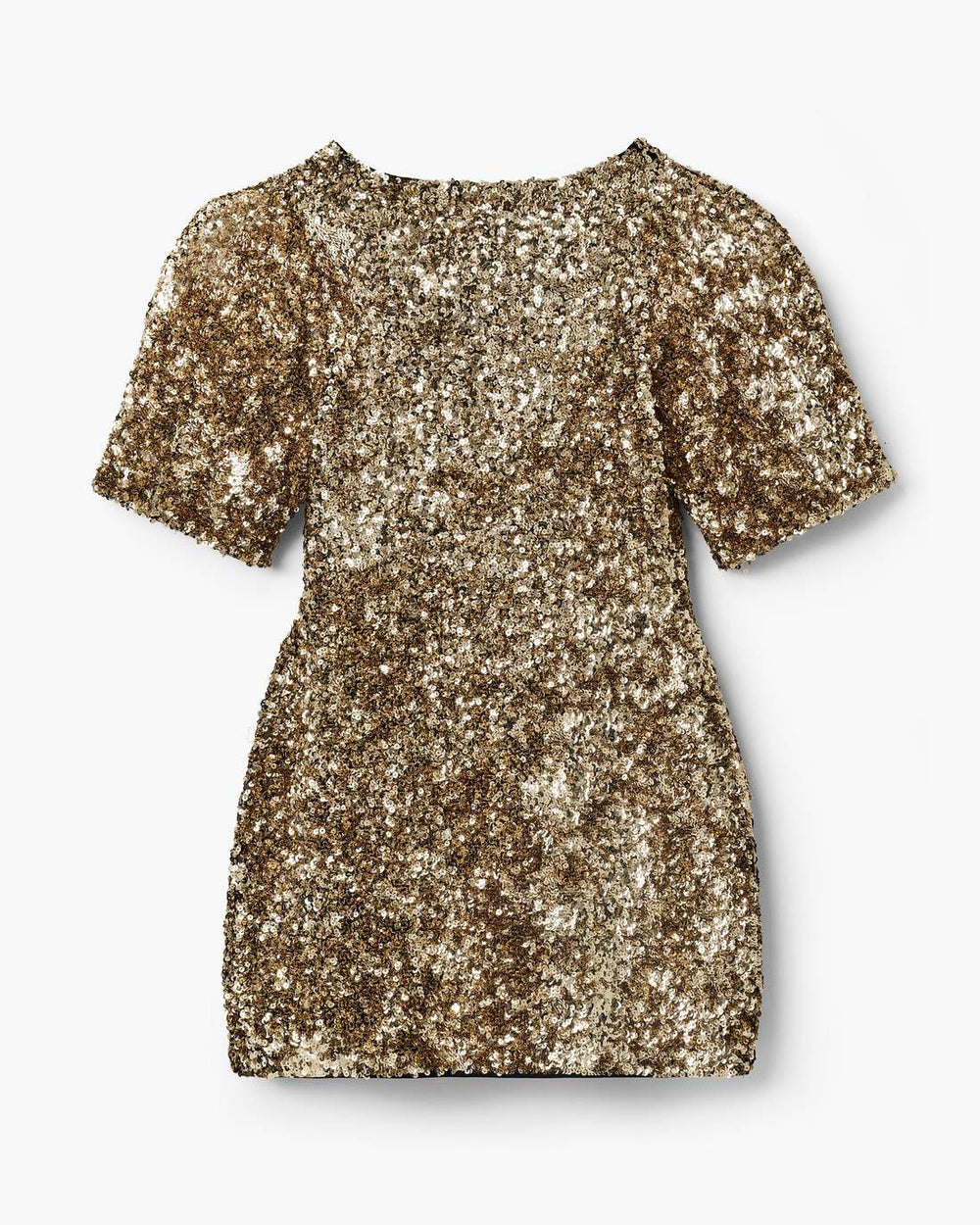 Sequin V-Neck Knit Dress Gold - Marc Jacobs