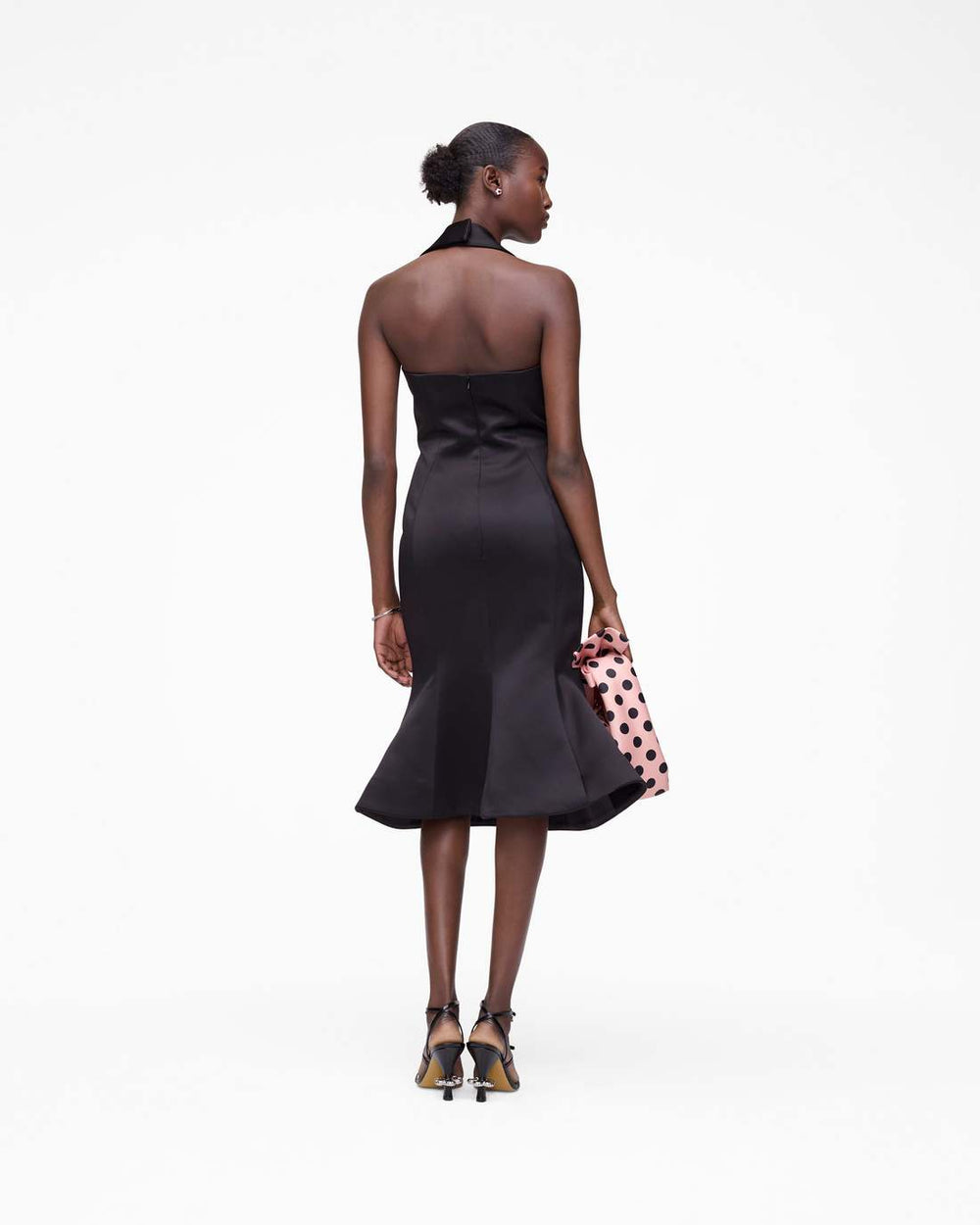 Sculpted Satin Halter Dress Black - Marc Jacobs
