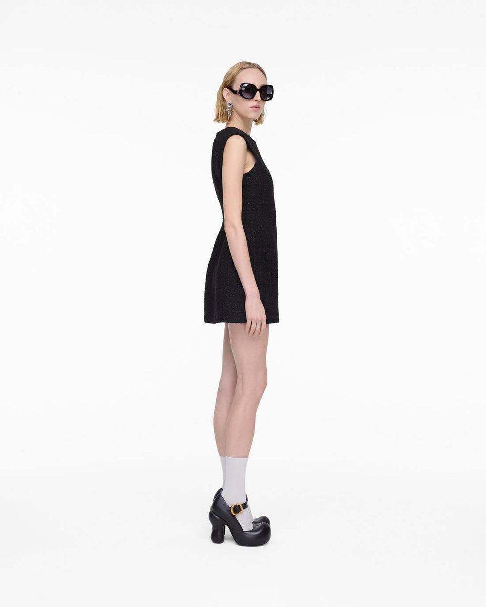 Sculptural Tweed Dress Black - Marc Jacobs
