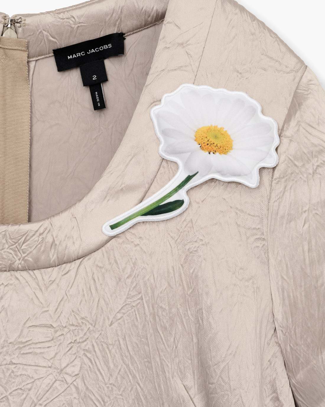 Crushed Satin Dress Champagne - Marc Jacobs