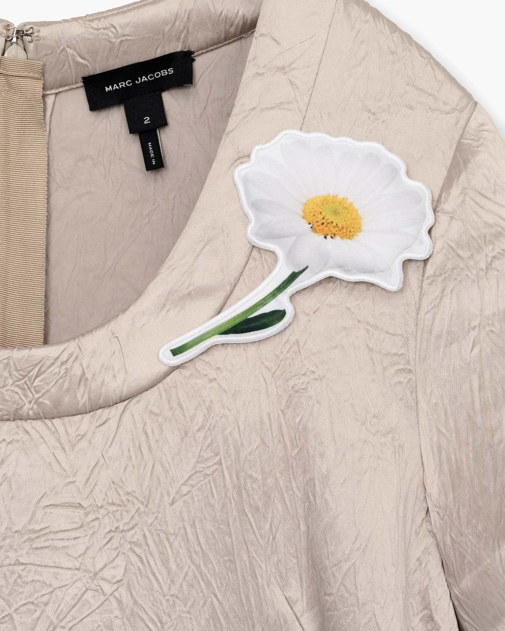 Crushed Satin Dress Champagne - Marc Jacobs