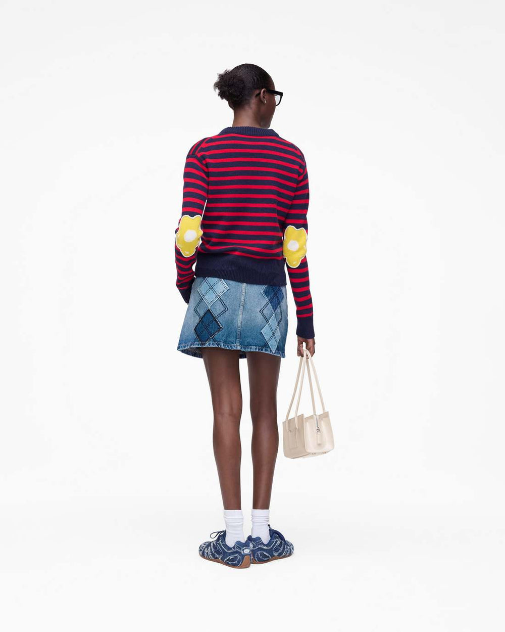 Joy Striped Crewneck Navy/Red - Marc Jacobs