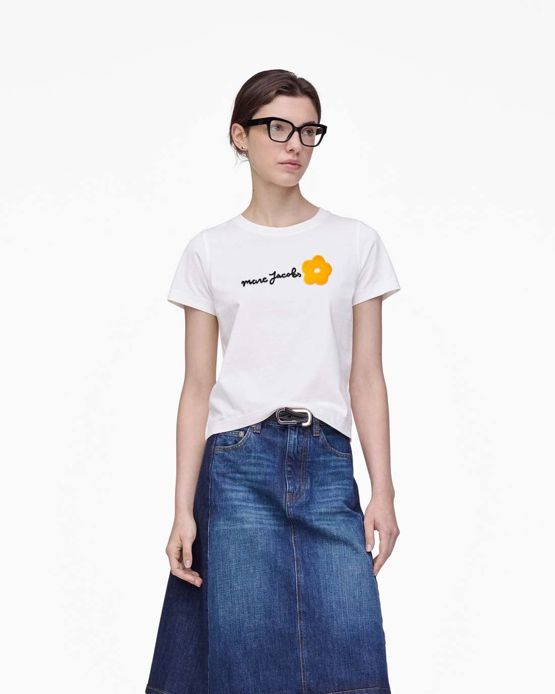 Daisy Logo Slim Tee White - Marc Jacobs