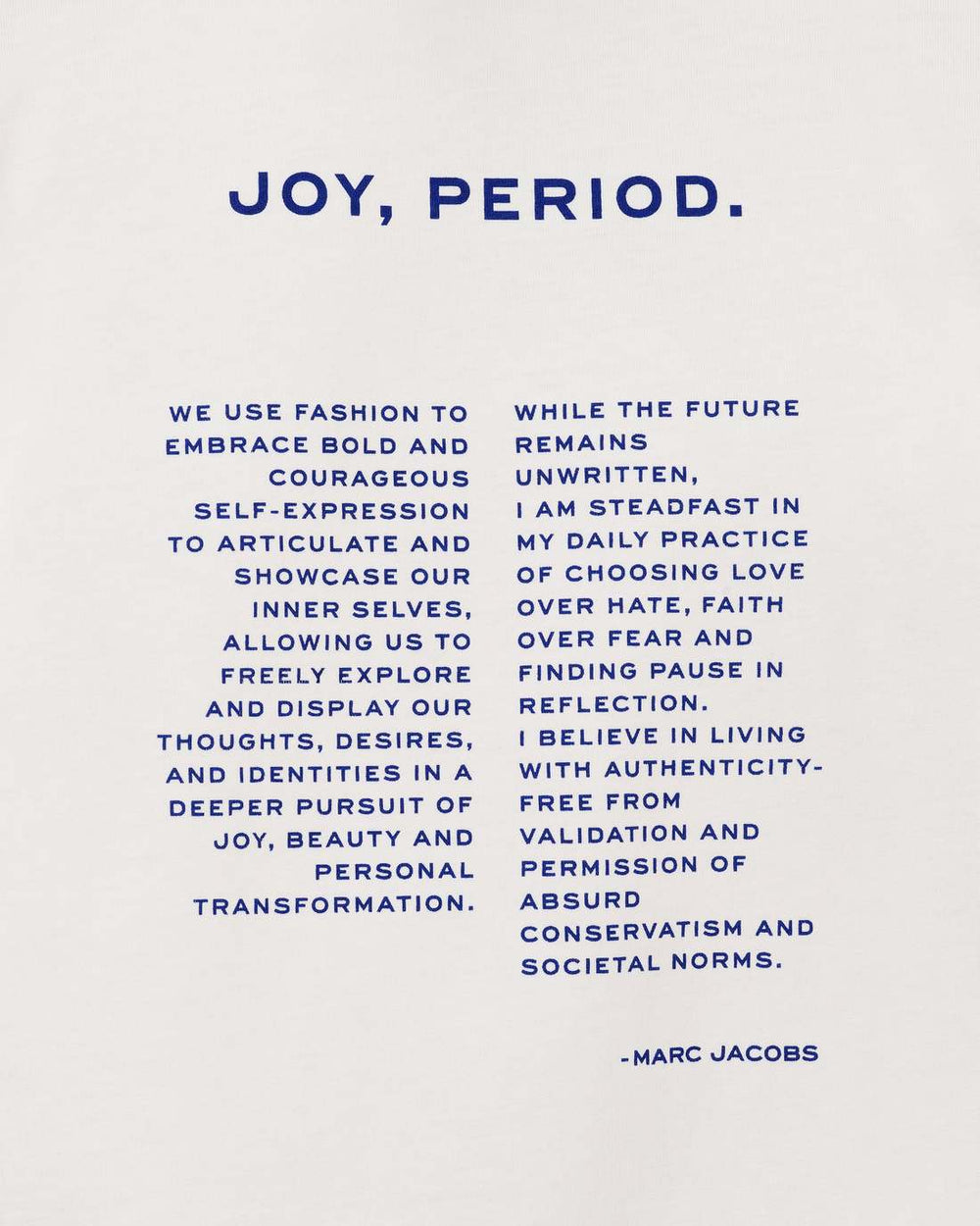 Joy. Slim Tee White - Marc Jacobs