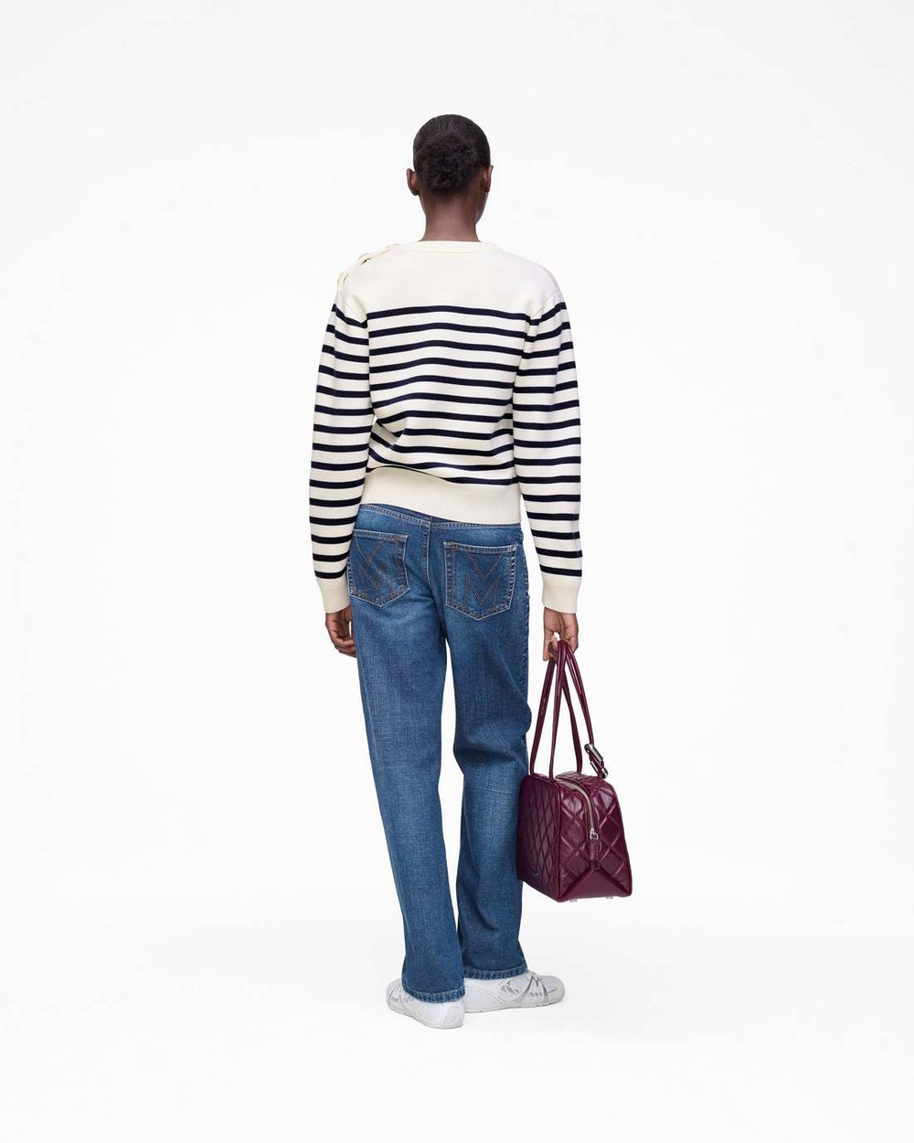 Breton Stripe Crewneck White/Navy - Marc Jacobs
