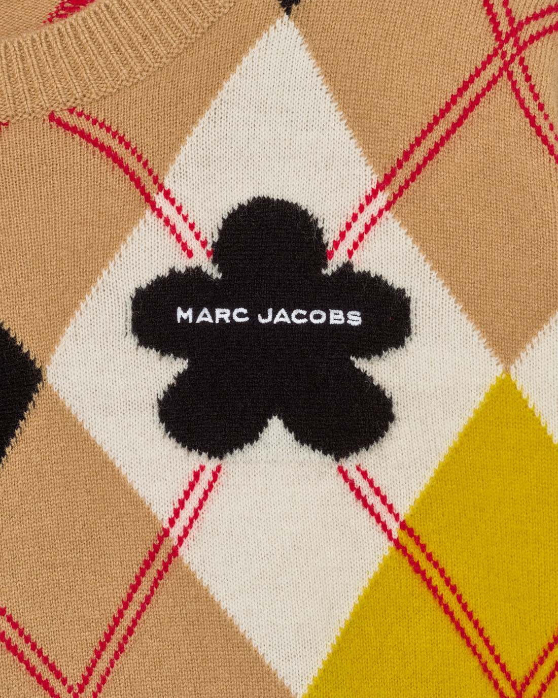 Preppy Daisy Argyle Crewneck Joy Yellow Multi - Marc Jacobs