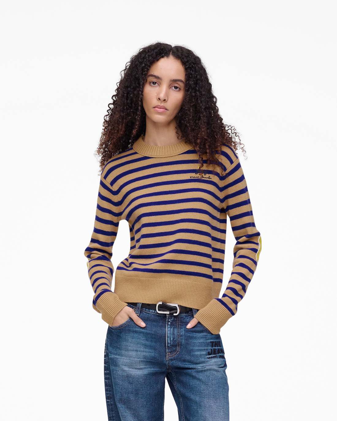 Joy Striped Crewneck Camel/Pansy - Marc Jacobs