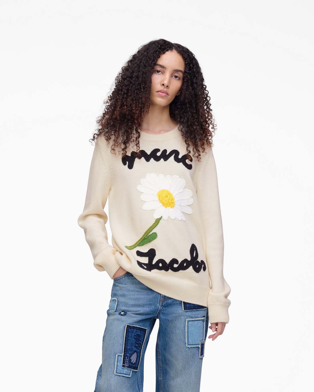 Marc Is Joy Jacquard Crewneck Ivory - Marc Jacobs