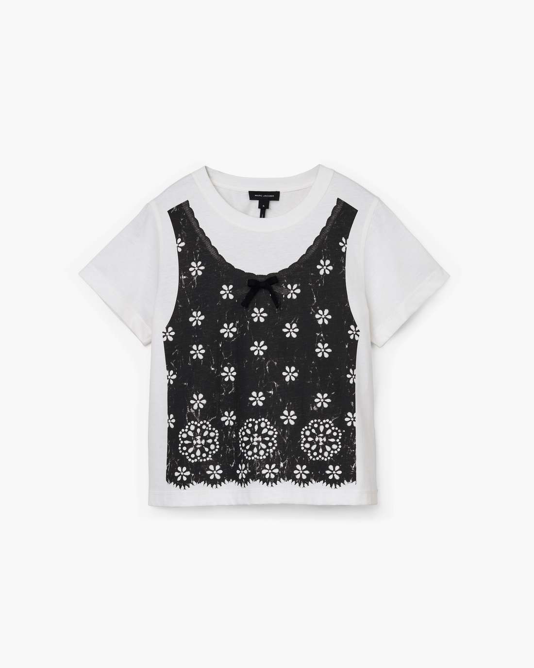 Trompe L'Oeil Eyelet Slim Tee White Multi - Marc Jacobs