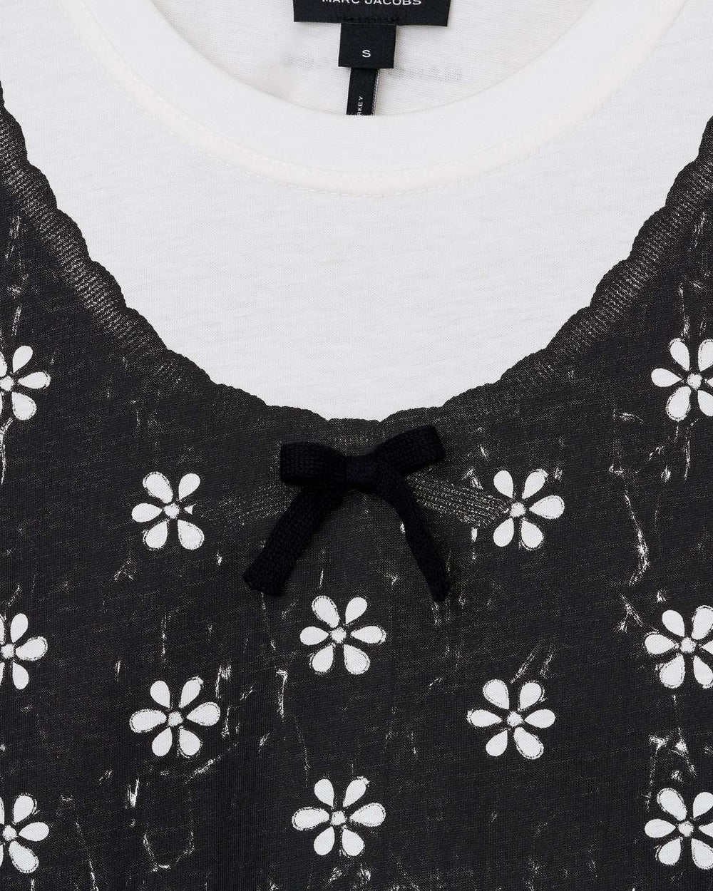 Trompe L'Oeil Eyelet Slim Tee White Multi - Marc Jacobs
