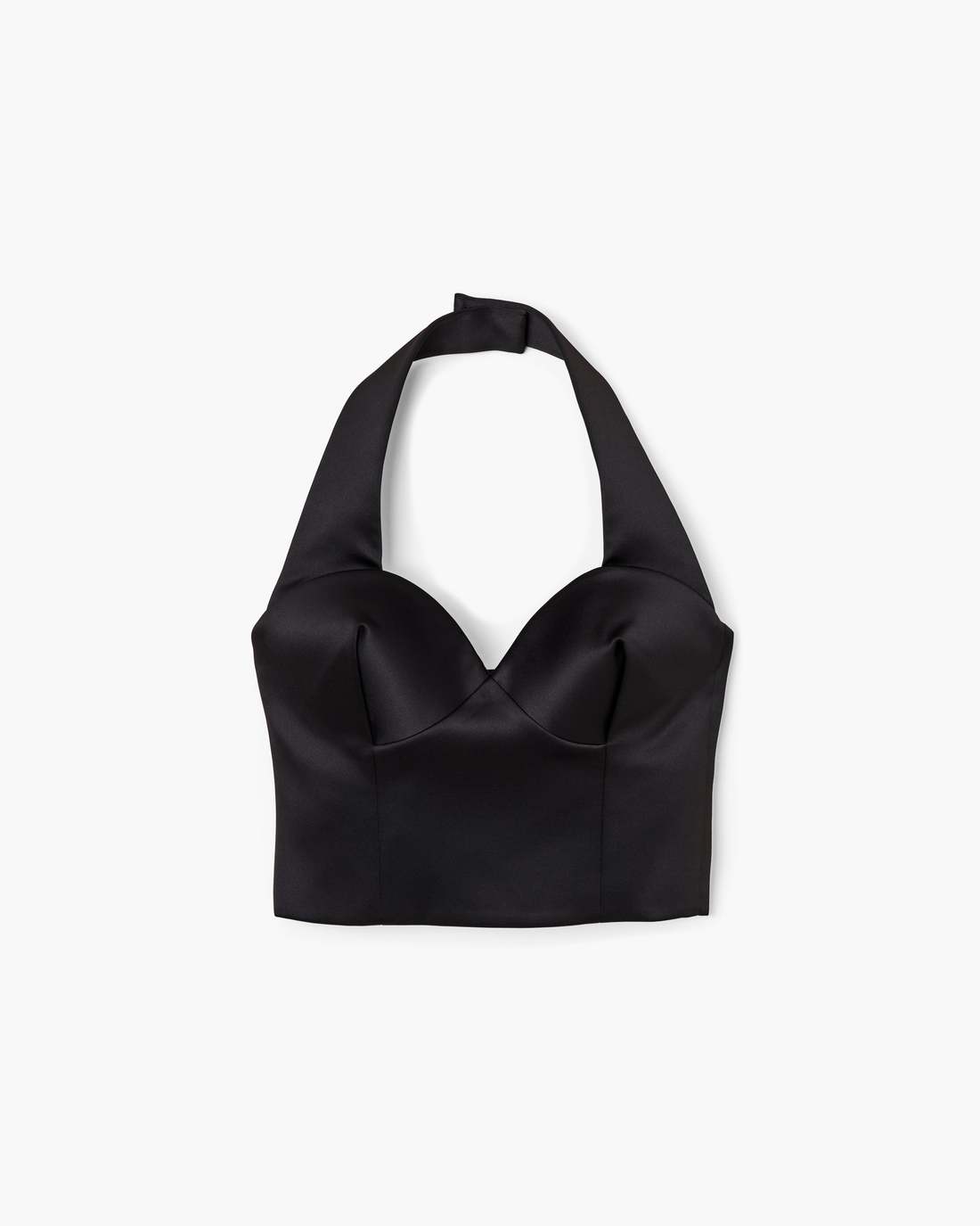 Sculpted Satin Halter Top Black - Marc Jacobs